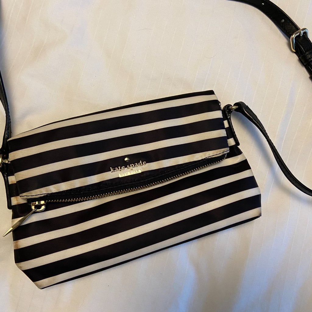 Kate Spade Stripe Foldover Crossbody Bag
